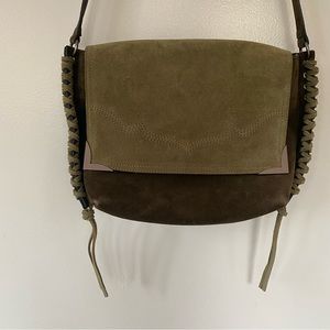 NWT Isabel Marant Olive/Brown Suede Crossbody
